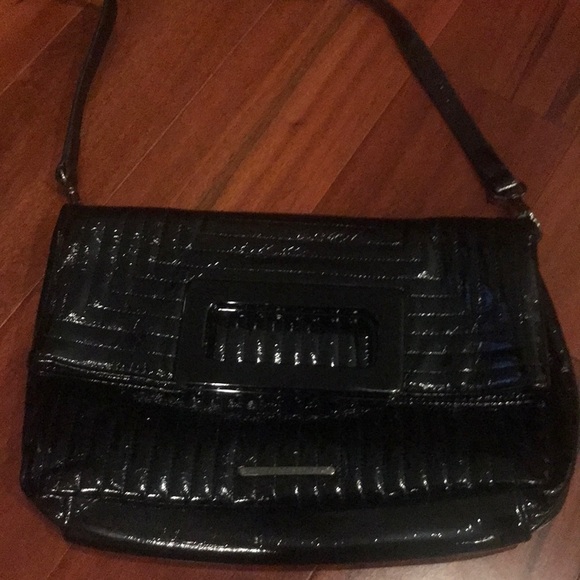 French Connection black vegan patent leather bag - Picture 2 of 8